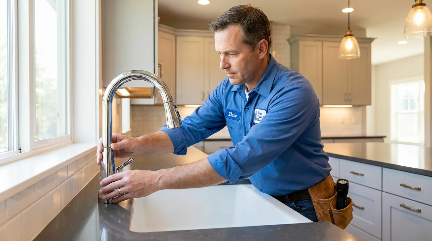 Kitchen faucet installation by Johns Plumbing LLC in Mosinee